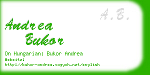 andrea bukor business card
